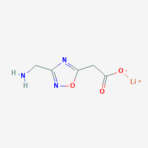 molecular formula C5H6LiN3O3 B2663477 锂；2-[3-(氨甲基)-1,2,4-噁二唑-5-基]乙酸盐 CAS No. 2377034-09-6