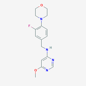molecular formula C16H19FN4O2 B2663478 N-[(3-Fluoro-4-morpholin-4-ylphenyl)methyl]-6-methoxypyrimidin-4-amine CAS No. 2416235-46-4