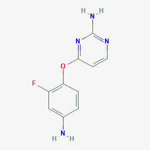 molecular formula C10H9FN4O B2663505 4-(4-Amino-2-fluorophenoxy)pyrimidin-2-amine CAS No. 1956354-83-8