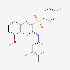 molecular formula C24H20ClNO4S B2663507 N-(3-chloro-4-methylphenyl)-8-methoxy-3-(4-methylphenyl)sulfonylchromen-2-imine CAS No. 1321704-29-3