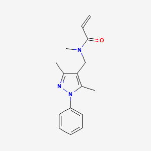 molecular formula C16H19N3O B2663529 N-[(3,5-Dimethyl-1-phenylpyrazol-4-yl)methyl]-N-methylprop-2-enamide CAS No. 2361656-19-9