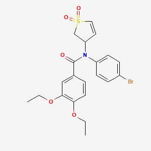 molecular formula C21H22BrNO5S B2663531 N-(4-溴苯基)-N-(1,1-二氧化-2,3-二氢噻吩-3-基)-3,4-二乙氧基苯甲酰胺 CAS No. 863445-48-1