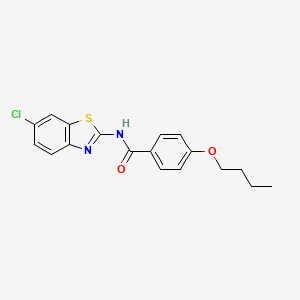 molecular formula C18H17ClN2O2S B2663535 4-丁氧基-N-(6-氯-1,3-苯并噻唑-2-基)苯甲酰胺 CAS No. 317338-16-2