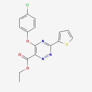 Ethyl 5-(4-chlorophenoxy)-3-(2-thienyl)-1,2,4-triazine-6-carboxylate