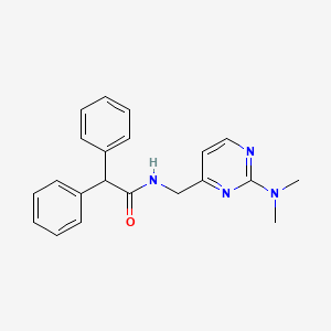 molecular formula C21H22N4O B2663559 N-((2-(二甲氨基)嘧啶-4-基)甲基)-2,2-二苯乙酰胺 CAS No. 1797722-11-2