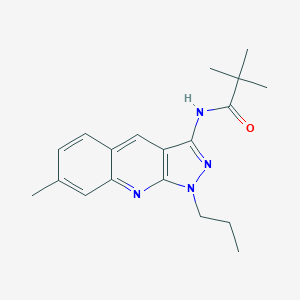 molecular formula C19H24N4O B266357 2,2-dimethyl-N-(7-methyl-1-propyl-1H-pyrazolo[3,4-b]quinolin-3-yl)propanamide 