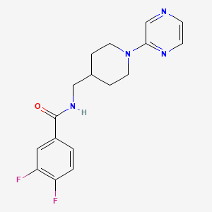 molecular formula C17H18F2N4O B2663574 3,4-difluoro-N-((1-(pyrazin-2-yl)piperidin-4-yl)methyl)benzamide CAS No. 1396713-06-6