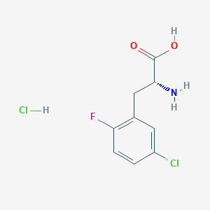 molecular formula C9H10Cl2FNO2 B2663581 (2R)-2-Amino-3-(5-chloro-2-fluorophenyl)propanoic acid;hydrochloride CAS No. 2375248-37-4
