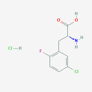 molecular formula C9H10Cl2FNO2 B2663581 (2R)-2-amino-3-(5-chloro-2-fluorophenyl)propanoic acid hydrochloride CAS No. 2375248-37-4