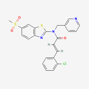 molecular formula C23H18ClN3O3S2 B2663582 (E)-3-(2-chlorophenyl)-N-(6-(methylsulfonyl)benzo[d]thiazol-2-yl)-N-(pyridin-3-ylmethyl)acrylamide CAS No. 1007070-17-8