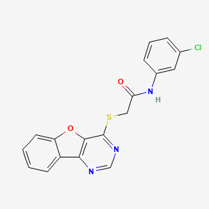 2-([1]benzofuro[3,2-d]pyrimidin-4-ylsulfanyl)-N-(3-chlorophenyl)acetamide