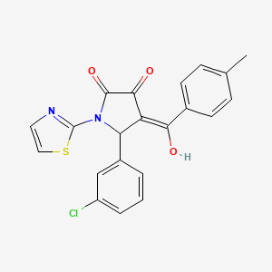 5-(3-chlorophenyl)-3-hydroxy-4-(4-methylbenzoyl)-1-(thiazol-2-yl)-1H-pyrrol-2(5H)-one
