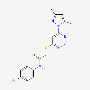 N-(4-bromophenyl)-2-((6-(3,5-dimethyl-1H-pyrazol-1-yl)pyrimidin-4-yl)thio)acetamide