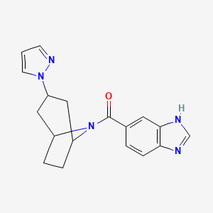 ((1R,5S)-3-(1H-pyrazol-1-yl)-8-azabicyclo[3.2.1]octan-8-yl)(1H-benzo[d]imidazol-5-yl)methanone