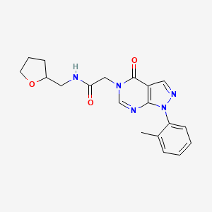 2-[1-(2-methylphenyl)-4-oxopyrazolo[3,4-d]pyrimidin-5-yl]-N-(oxolan-2-ylmethyl)acetamide