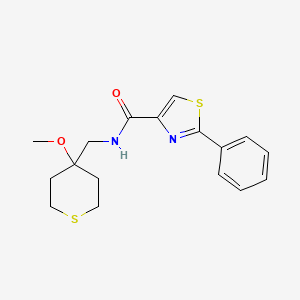 N-((4-methoxytetrahydro-2H-thiopyran-4-yl)methyl)-2-phenylthiazole-4-carboxamide