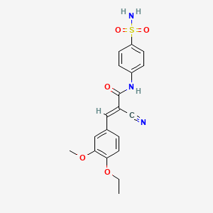 (E)-2-cyano-3-(4-ethoxy-3-methoxyphenyl)-N-(4-sulfamoylphenyl)prop-2-enamide