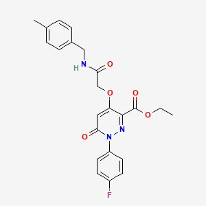 Ethyl 1-(4-fluorophenyl)-4-(2-((4-methylbenzyl)amino)-2-oxoethoxy)-6-oxo-1,6-dihydropyridazine-3-carboxylate