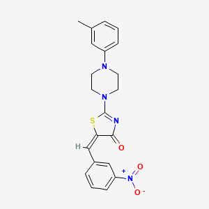 (E)-5-(3-nitrobenzylidene)-2-(4-(m-tolyl)piperazin-1-yl)thiazol-4(5H)-one