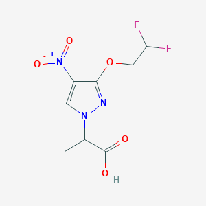 molecular formula C8H9F2N3O5 B2663622 2-[3-(2,2-difluoroethoxy)-4-nitro-1H-pyrazol-1-yl]propanoic acid CAS No. 1855952-71-4