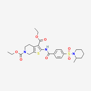 diethyl 2-(4-((2-methylpiperidin-1-yl)sulfonyl)benzamido)-4,5-dihydrothieno[2,3-c]pyridine-3,6(7H)-dicarboxylate
