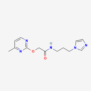 N-(3-(1H-imidazol-1-yl)propyl)-2-((4-methylpyrimidin-2-yl)oxy)acetamide