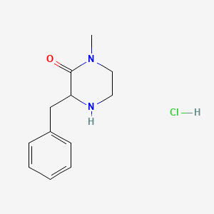 molecular formula C12H17ClN2O B2663636 3-苄基-1-甲基哌嗪-2-酮 盐酸盐 CAS No. 2228112-22-7