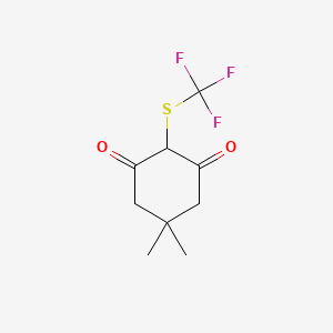 molecular formula C9H11F3O2S B2663639 5,5-Dimethyl-2-(trifluoromethylsulfanyl)cyclohexane-1,3-dione CAS No. 128402-12-0