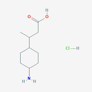 molecular formula C10H20ClNO2 B2663640 3-(4-Aminocyclohexyl)butanoic acid;hydrochloride CAS No. 2445792-50-5