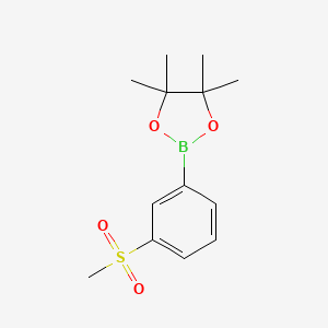 molecular formula C13H19BO4S B2663643 4,4,5,5-四甲基-2-(3-(甲磺基)苯基)-1,3,2-二氧杂硼杂环戊烷 CAS No. 1001185-88-1