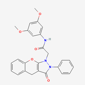 molecular formula C26H23N3O5 B2663644 N-(3,5-dimethoxyphenyl)-2-(3-oxo-2-phenyl-2,3-dihydrochromeno[2,3-c]pyrazol-1(4H)-yl)acetamide CAS No. 1224002-47-4
