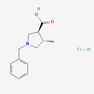 molecular formula C13H18ClNO2 B2663647 (3S,4S)-1-benzyl-4-methylpyrrolidine-3-carboxylic acid hydrochloride CAS No. 1808888-38-1