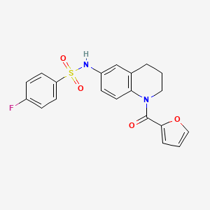 4-fluoro-N-[1-(furan-2-carbonyl)-1,2,3,4-tetrahydroquinolin-6-yl]benzene-1-sulfonamide