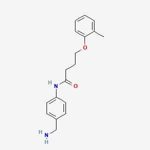 molecular formula C18H22N2O2 B2663649 N-[4-(aminomethyl)phenyl]-4-(2-methylphenoxy)butanamide CAS No. 954563-16-7