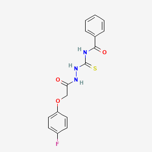 molecular formula C16H14FN3O3S B2663651 N-({2-[2-(4-氟苯氧基)乙酰]肼基}羧硫基)苯甲酰胺 CAS No. 1022873-90-0