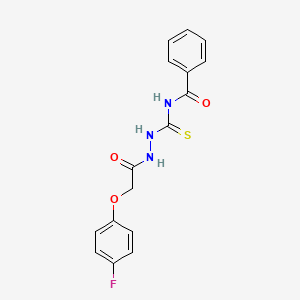 molecular formula C16H14FN3O3S B2663651 2-(4-fluorophenoxy)-N-{[(phenylformamido)methanethioyl]amino}acetamide CAS No. 1022873-90-0