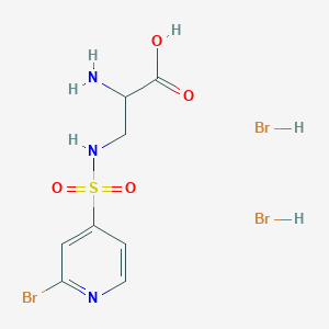 molecular formula C8H12Br3N3O4S B2663653 2-Amino-3-[(2-bromopyridin-4-yl)sulfonylamino]propanoic acid;dihydrobromide CAS No. 2344677-58-1