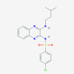 4-chloro-N-[3-(isopentylamino)-2-quinoxalinyl]benzenesulfonamide