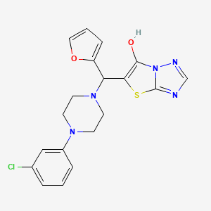 molecular formula C19H18ClN5O2S B2663665 5-((4-(3-Chlorophenyl)piperazin-1-yl)(furan-2-yl)methyl)thiazolo[3,2-b][1,2,4]triazol-6-ol CAS No. 868220-84-2