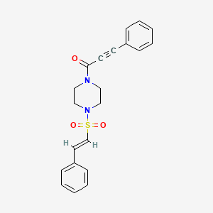 molecular formula C21H20N2O3S B2663669 3-苯基-1-[4-[(E)-2-苯乙烯基]磺酰基哌嗪-1-基]丙-2-炔-1-酮 CAS No. 1798420-20-8