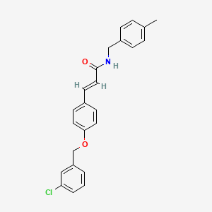 molecular formula C24H22ClNO2 B2663675 (E)-3-{4-[(3-chlorobenzyl)oxy]phenyl}-N-(4-methylbenzyl)-2-propenamide CAS No. 477871-11-7