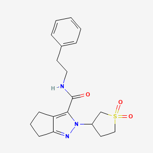2-(1,1-dioxidotetrahydrothiophen-3-yl)-N-phenethyl-2,4,5,6-tetrahydrocyclopenta[c]pyrazole-3-carboxamide