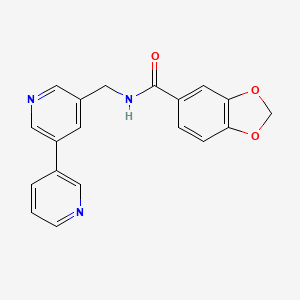 molecular formula C19H15N3O3 B2663688 N-([3,3'-bipyridin]-5-ylmethyl)benzo[d][1,3]dioxole-5-carboxamide CAS No. 2309606-25-3