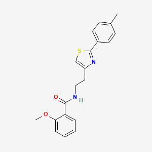 molecular formula C20H20N2O2S B2663689 2-甲氧基-N-{2-[2-(4-甲基苯基)-1,3-噻唑-4-基]乙基}苯甲酰胺 CAS No. 896609-08-8