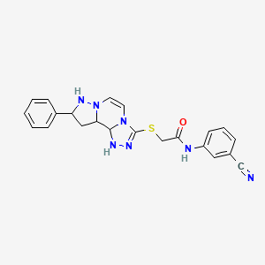N-(3-cyanophenyl)-2-({11-phenyl-3,4,6,9,10-pentaazatricyclo[7.3.0.0^{2,6}]dodeca-1(12),2,4,7,10-pentaen-5-yl}sulfanyl)acetamide