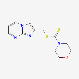 molecular formula C12H14N4OS2 B2663691 Imidazo[1,2-a]pyrimidin-2-ylmethyl morpholine-4-carbodithioate CAS No. 618397-85-6