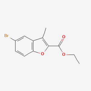 molecular formula C12H11BrO3 B2663695 乙酸5-溴-3-甲基-1-苯并呋喃-2-甲酯 CAS No. 150612-59-2