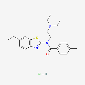 molecular formula C23H30ClN3OS B2663696 N-(2-(diethylamino)ethyl)-N-(6-ethylbenzo[d]thiazol-2-yl)-4-methylbenzamide hydrochloride CAS No. 1185153-88-1