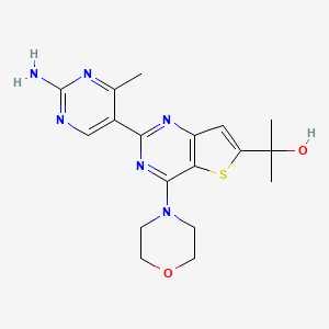 2-(2-(2-Amino-4-methylpyrimidin-5-yl)-4-morpholinothieno[3,2-d]pyrimidin-6-yl)propan-2-ol