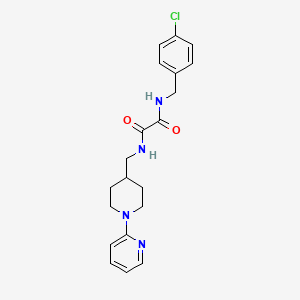 molecular formula C20H23ClN4O2 B2663698 N1-(4-氯苄基)-N2-((1-(吡啶-2-基)哌啶-4-基)甲基)草酰胺 CAS No. 1234997-65-9